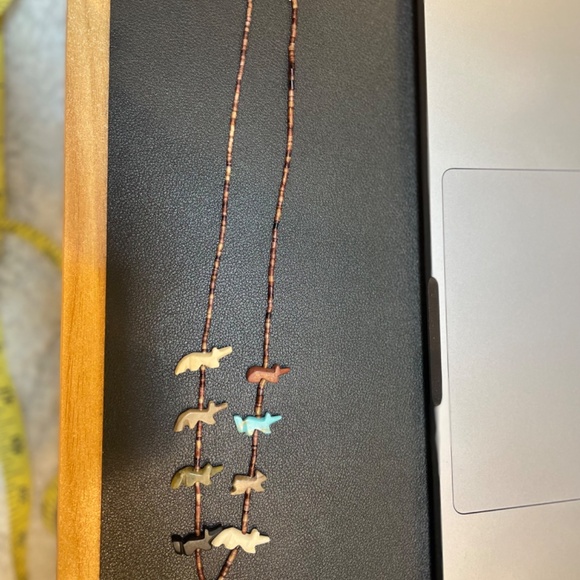 Old Pawn Vintage Zuni Fetish & Heshi Necklace, 18 inches - Picture 5 of 6